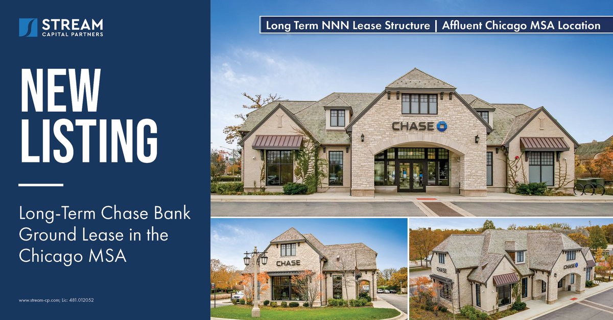 New Listing! Absolute NNN Chase Bank Ground Lease

📍 Chicago MSA
⏰ Long Term NNN Lease Structure
💰 Affluent Area with Average Household Income over $384,000
📱 stream-cp.com/properties/cha…

#RealEstate #commercialrealestate