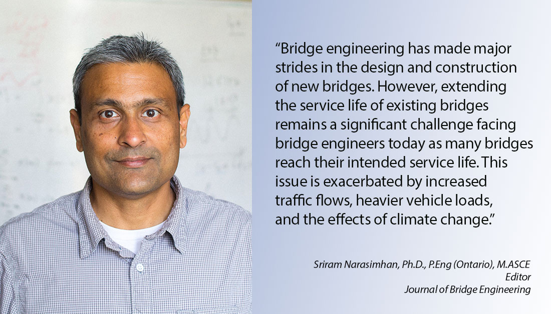 Meet @ASCE_JBE editor, Sriram Narasimhan, ow.ly/tmSy50GYeHW. He talked with us about the challenges facing #bridgeengineering and his aspirations for the journal. #EWeek2022 @UCLAengineering