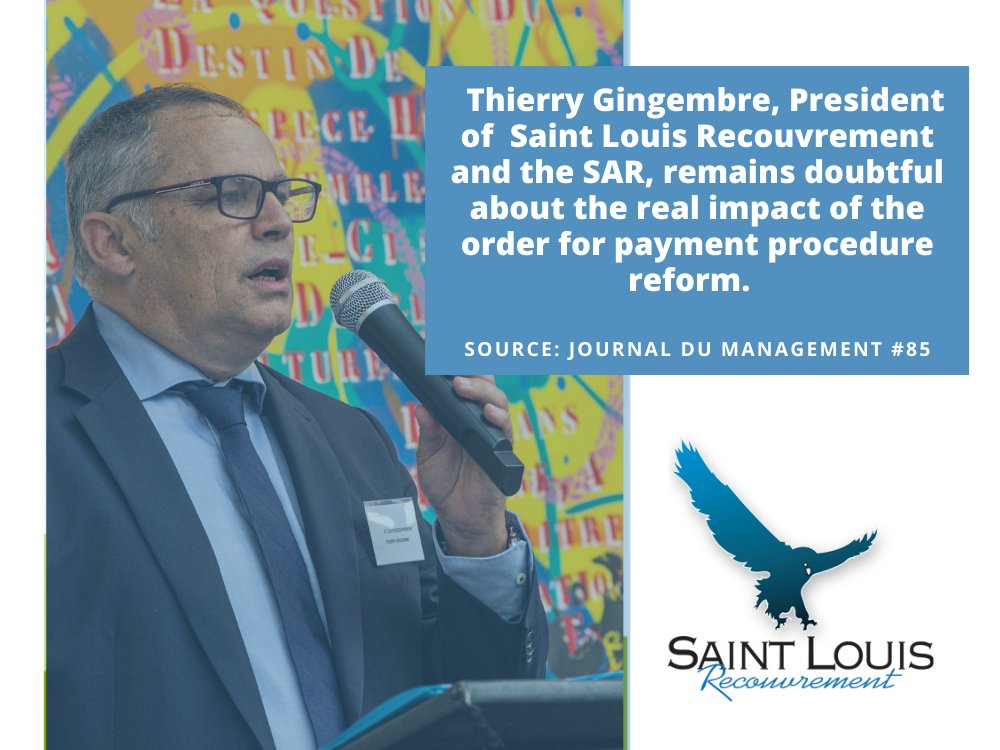 SaintLouisRecvt's tweet photo. THE FRENCH ORDER FOR PAYMENT PROCEDURE REFORM WILL COME INTO EFFECT LATEST ON 1 MARCH 2022. Thierry Gingembre, President of  Saint Louis Recouvrement and the SAR, remains doubtful about the real impact of this reform.  Link to read his article p.50 https://t.co/ou3a8iVNTz https://t.co/kPSvwIpnO5