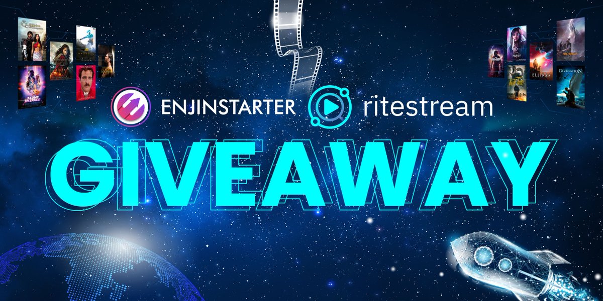 enjinstarter's tweet photo. 🎬 GIVEAWAY ALERT: Get a chance to win 50BUSD guaranteed allocation to ritestream IDO on the EJS x @ritestream_nft Giveaway 🎬

📽️ Join Gleam: https://t.co/BGGAySkP3l
📽️ Complete the tasks
📽️ Refer friends &amp; earn extra entries

Contest runs 24th February to 3rd March 🎞️ https://t.co/ZFgIC2TwSH