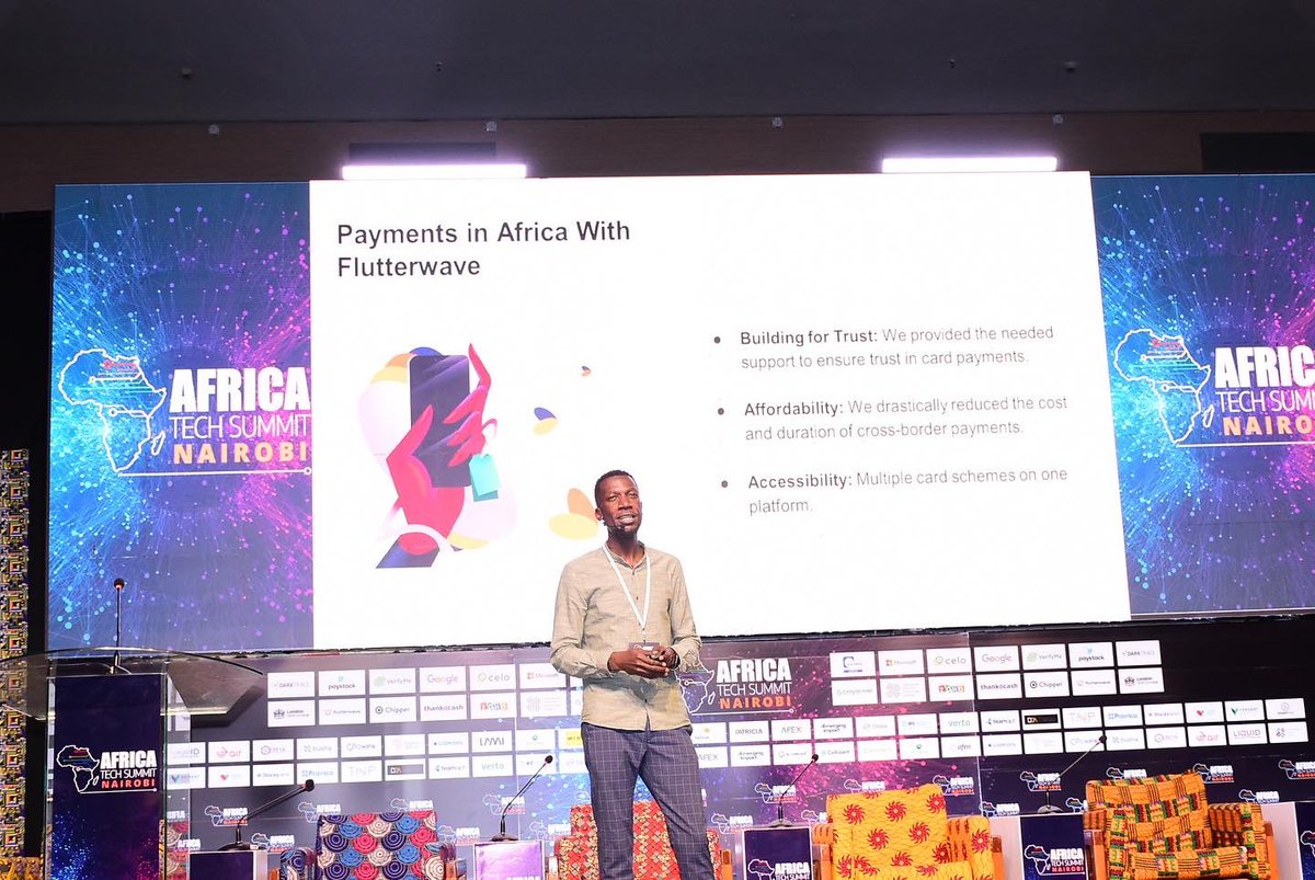 FlutterwaveEA's tweet image. We had a great day at Africa Tech Summit in Nairobi (@AfricaTechSMT ).
Our East Africa Regional Manager Nielsimms Sangho delivered a keynote on Shared Prosperity for Africa, A Flutterwave Perspective.
Thank you to everyone that stopped by our booth today