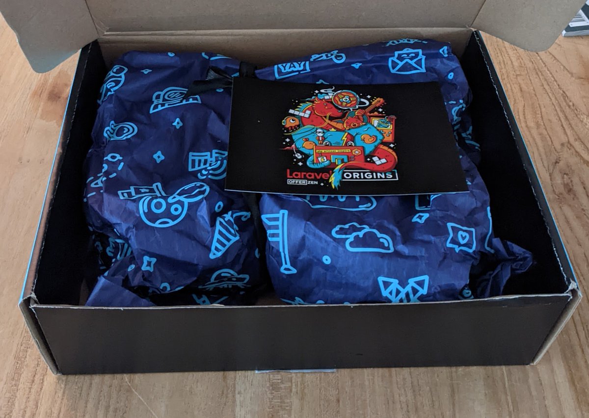 Ready for the Laravel Origins documentary. 😎

Thanks <a href="/OfferZen/">OfferZen</a> for the package! #LaravelOrigins