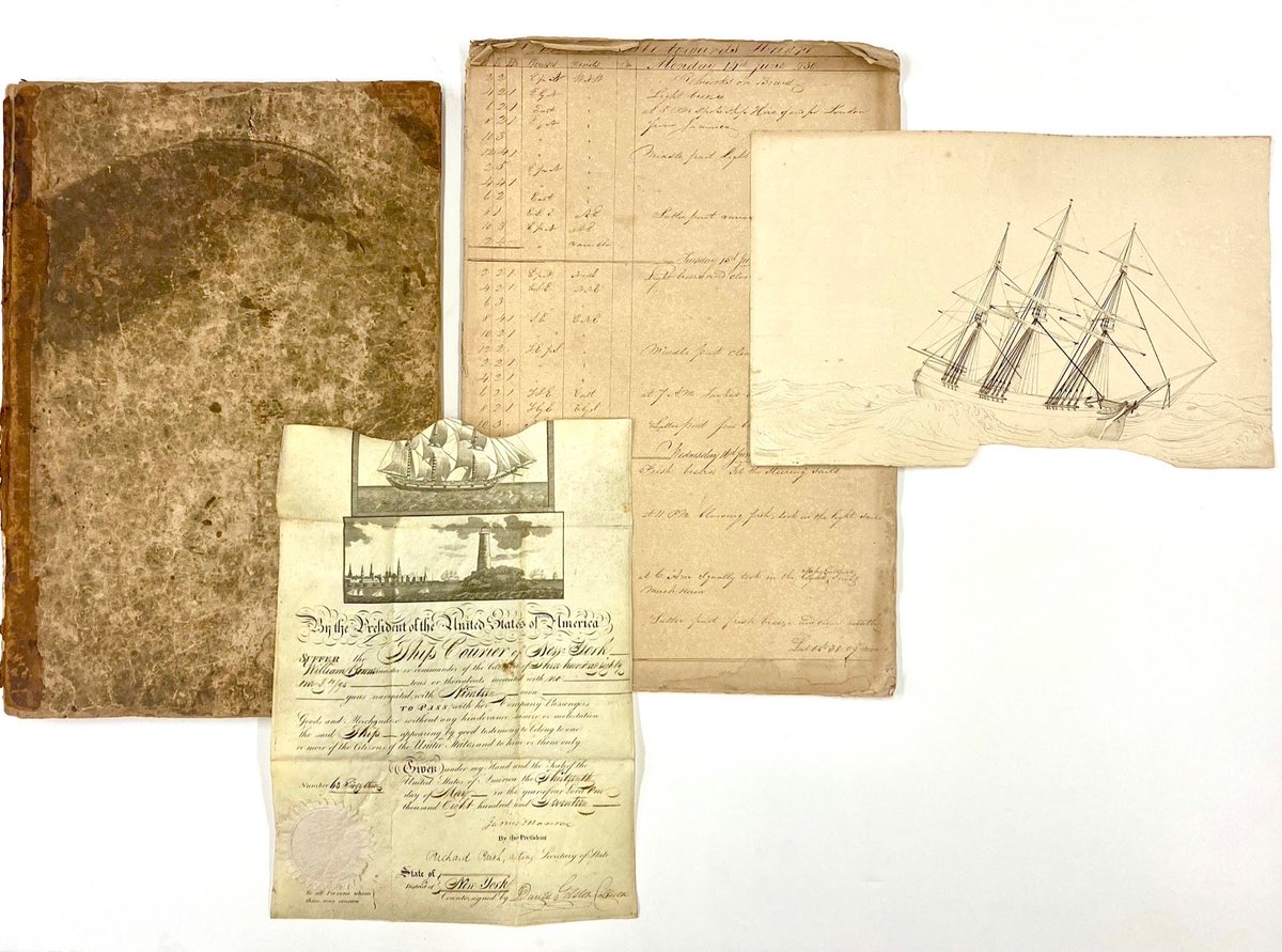 SeaportMuseum's tweet photo. Learn about the unexpected surprises of art donations on our latest #CollectionsChronicles blog post. One of our recent acquisitions shone a light on a Captain who was a member of the renowned Bowne family, the foundation of the Black Ball Line, and more! https://t.co/KEW5LfvBuR https://t.co/U9ZD3htoVT