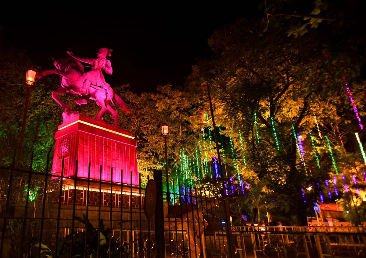 Colourful lights have been illuminated at #ShivajiPark in #Mumbai on Thursday for the Shivaji Park Art festival which starts from Friday, February 25.