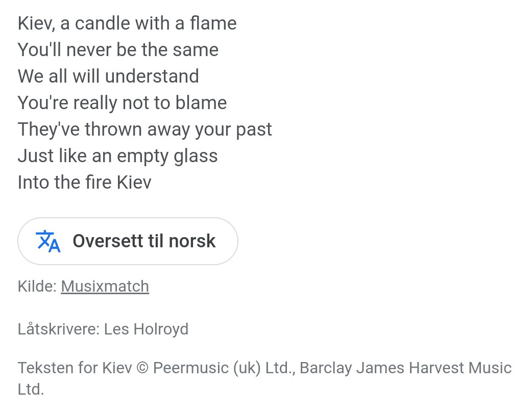 Waynhim's tweet photo. Kiev - By Barclay James Harvest. Written after Chernobyl accident in 1986 - but the lyrics is still sadly relevant for todays situation 😔 https://t.co/h5pwK8yXe7