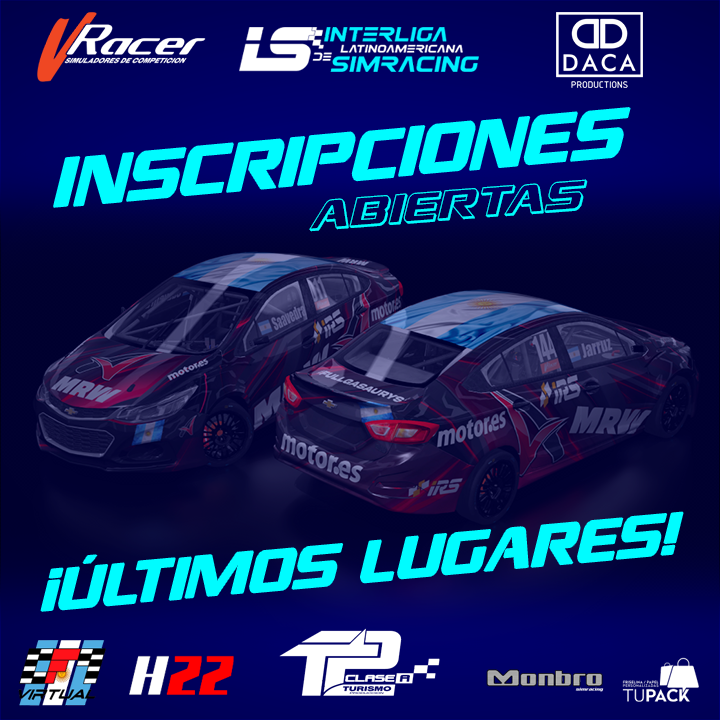 interlatracing's tweet photo. 🏆 TPcA eSports

Quedan los últimos lugares para el mejor campeonato de @AC_assettocorsa en Latinoamérica.

Hacé como el @Aurys_Team representados por @saavedramarcos_ y @mjarruz14, y no desaproveches la oportunidad de competir por grandes premios. https://t.co/EMJ5oM7kGI