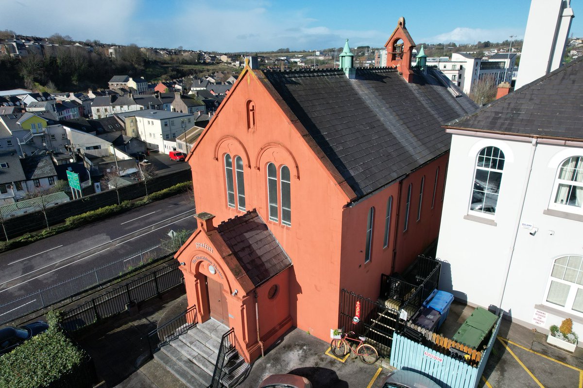 Thanks to our drone pilot <a href="/GreatIslMedia/">Great Island Media</a> for getting some lovely shots of the beautiful @GraffitiTheatre Company building former Chapel at Assumption Convent while assessing roof damage from #StormEunice &amp; #StormFranklin for us

#Cork #Roof  #Eunice #Franklin #StormGladys