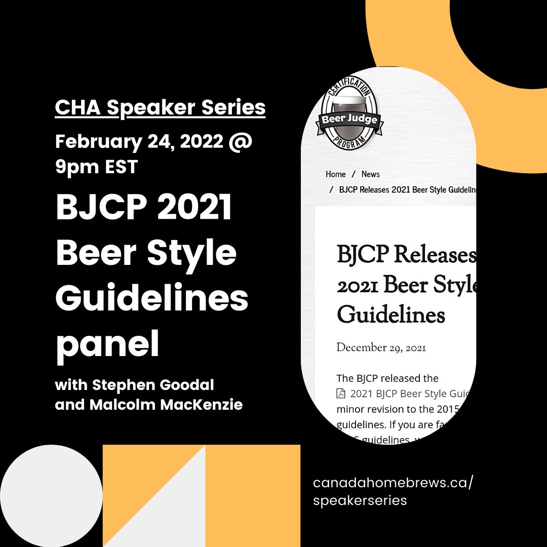 Join us tonight to hear about the changes to the <a href="/BJCP_Official/">BJCP</a> style guidelines &amp; get some insights from Stephen Goodal, sour enthusiast &amp; homebrewer (now brewer at Red Barn Brewing) and Malcolm MacKenzie, well-travelled National ranked BJCP judge &amp; our Alberta regional rep.