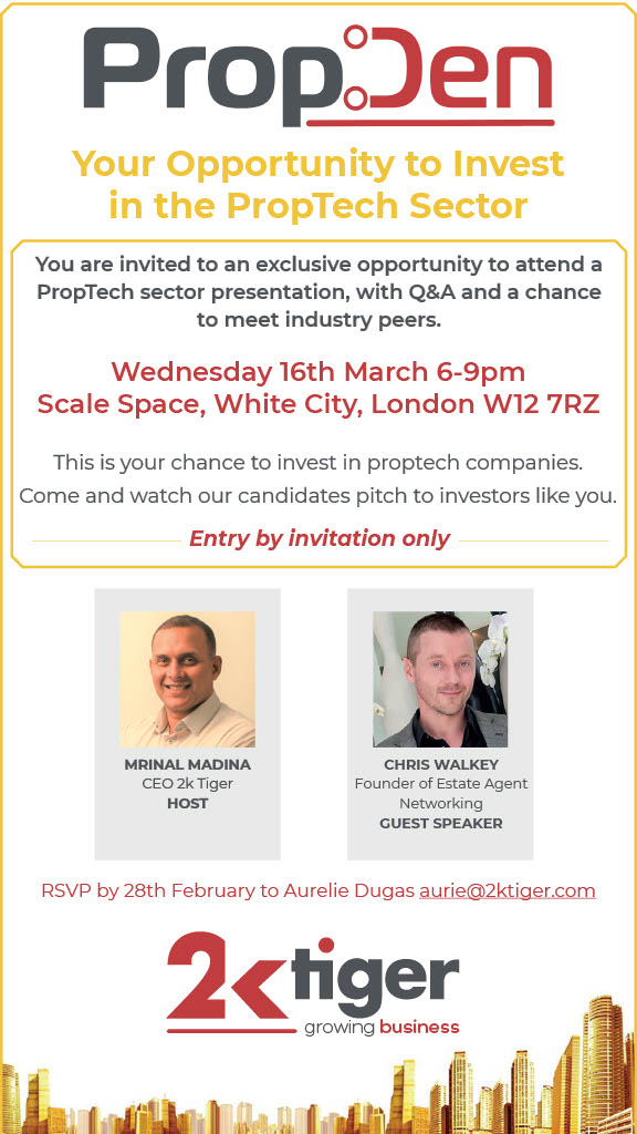 EAUKNetworking's tweet photo. #Proptech and #Investors event by #2kTiger and @mrinalmadina to be held on March 16th (6-9pm) in #WhiteCity #London - Tickets are available here: https://t.co/uJ8TfubxOI

Guest speaker @ChrisWalkey https://t.co/IuBOAuifsU