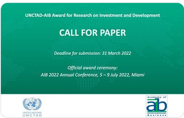 UNCTADinvestment (@unctadwif) on Twitter photo šCALL FOR PAPERS |
<a href="/UNCTAD/">UN Trade and Development</a> and <a href="/AIB_World/">Academy of International Business</a> invites young researchers to submit their research on the developmental impacts of international investments and multinational enterprises.
šļø Deadline: 31 March, 2022
For more information š š bit.ly/3BqeErT šCALL FOR PAPERS |
<a href="/UNCTAD/">UN Trade and Development</a> and <a href="/AIB_World/">Academy of International Business</a> invites young researchers to submit their research on the developmental impacts of international investments and multinational enterprises.
šļø Deadline: 31 March, 2022
For more information š š bit.ly/3BqeErT