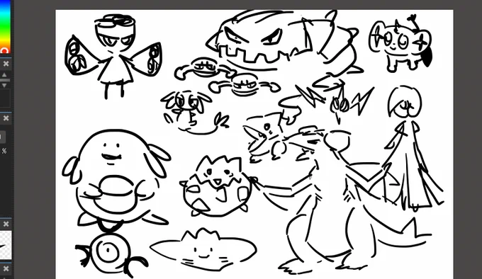 漫画描くはずだったけど気づいたら一人で「pkmn見ないで描けるかな選手権」してた 