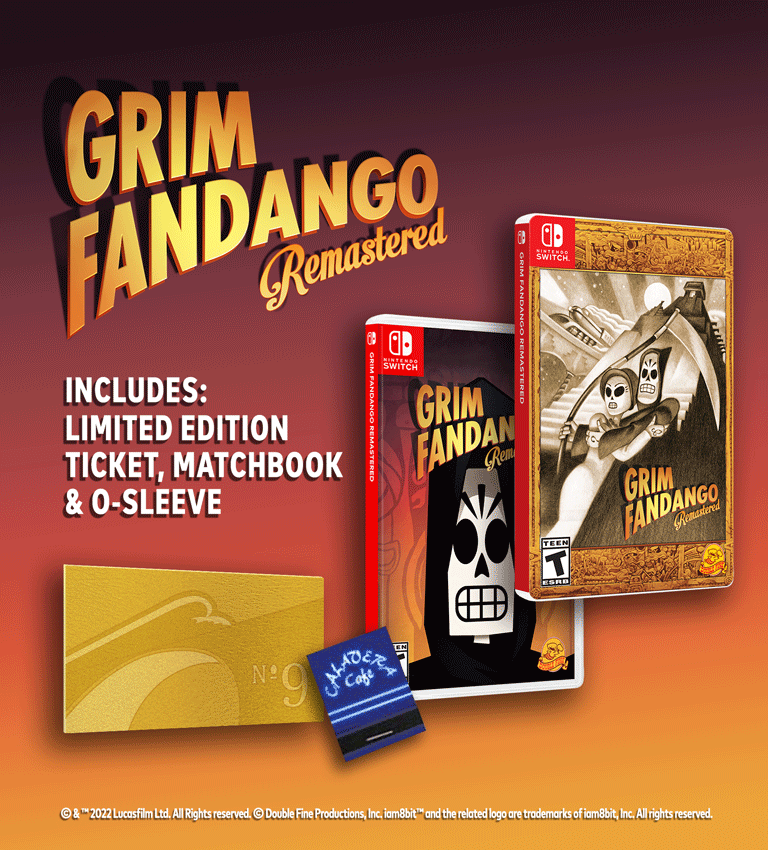 iam8bit on Twitter: ""Wanna for a ride?" Get our physical edition of Grim Fandango Remastered (and all the bonus goodies, to boot) for Nintendo Switch here: https://t.co/H42GVZFVna https://t.co/YYwHG2f3j6" / Twitter