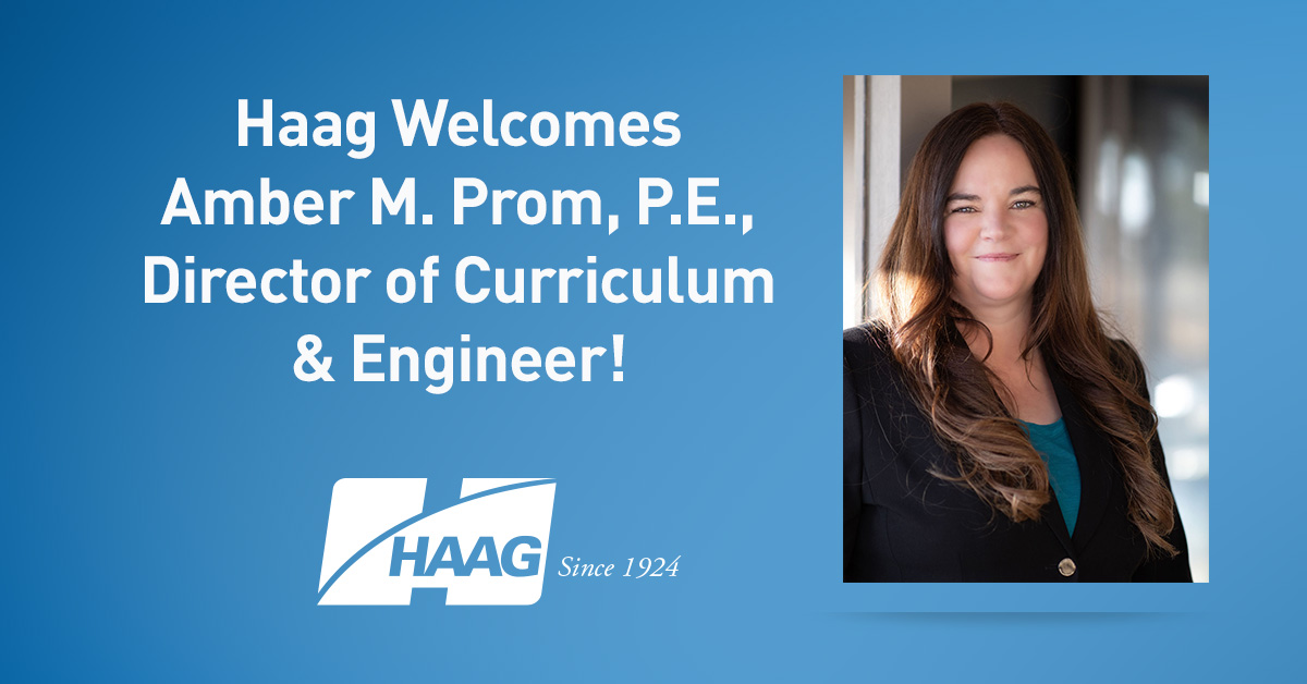Haag_Global's tweet photo. Haag is very pleased to welcome Amber Prom, P.E.! Ms. Prom will use her 16+ years of forensic engineering and training experience to further expand Haag’s Certifications, training classes, tools, and publications as our new Director of Curriculum! #haagglobal #training https://t.co/S4RgWb67rt