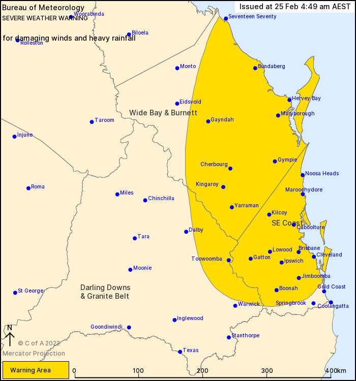 QldFireDept's tweet photo. ⚠️ATTENTION⚠️

Very DANGEROUS thunderstorms and INTENSE rainfall are impacting large parts of south east Qld, sth from Seventeen Seventy. 

Stay up-to-date with warnings from the @BOM_Qld. Conditions can escalate quickly &amp; flash flooding is a dangerous &amp; LIFE-THREATENING risk. https://t.co/mdD2hUnOP8