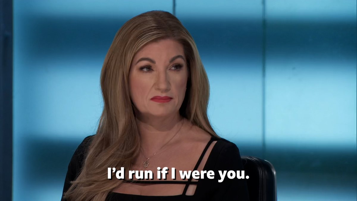 bbcapprentice's tweet photo. When @karren_brady tells you to run, you run... 💨

#TheApprentice https://t.co/Ug0NSC9L6D