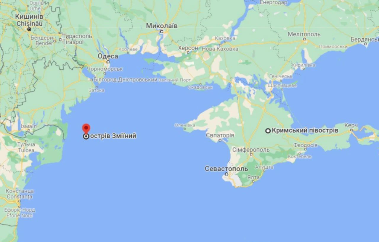 Крым остров змеиный на карте