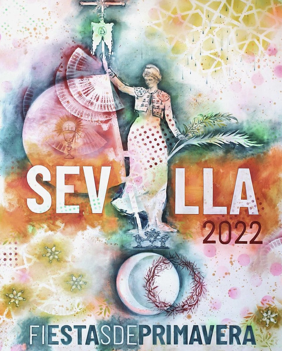 moes_eventos's tweet photo. Esta mañana se ha presentado el cartel de las Fiestas de Primavera de Sevilla, obra de María Tapia. @Ayto_Sevilla https://t.co/Zf9IN2IZ1e