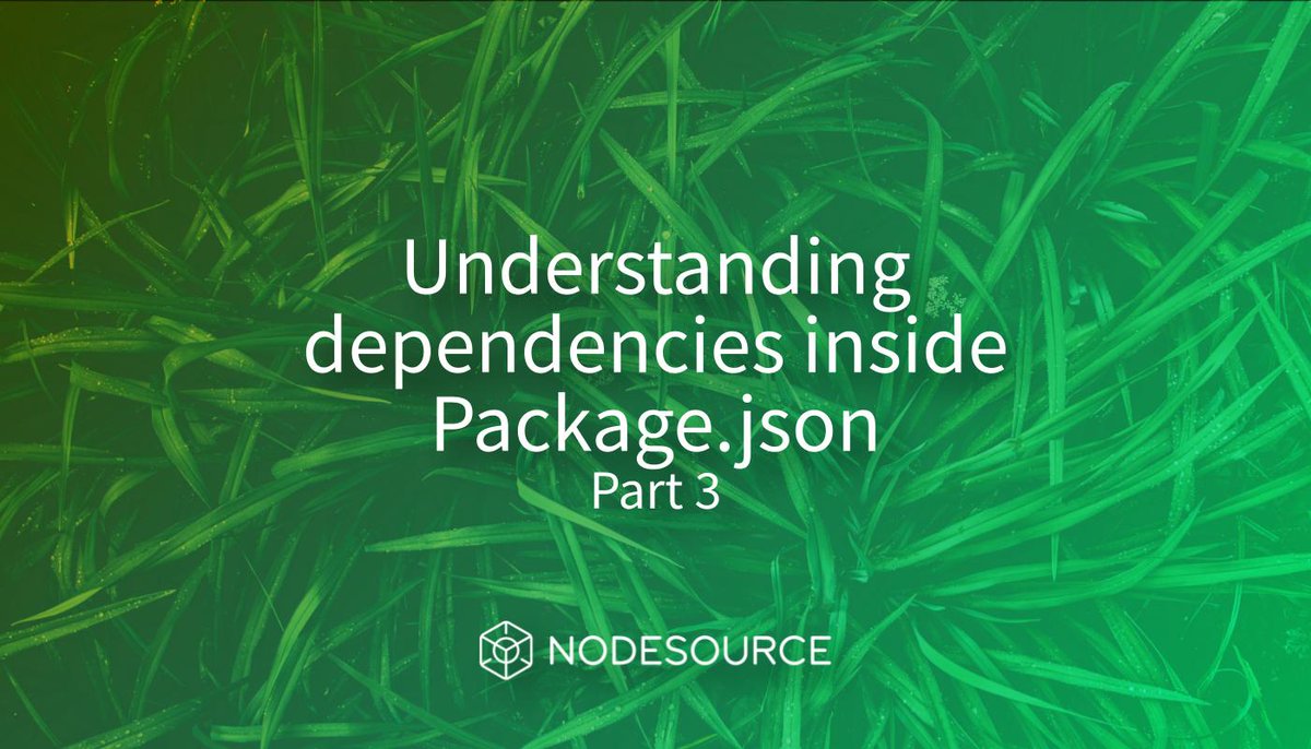 NodeSource's tweet image. Check out 🙌 the third part of the 📗 "Ultimate Guide to npm". #NodeSource #UltimateGuide #npm
3️⃣ Understanding dependencies inside your `package.json`
➡️ nsrc.io/dependencies
