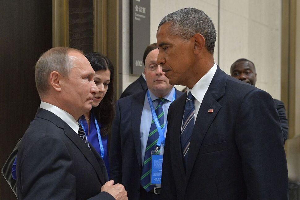 AdamJSchwarz's tweet photo. I'll never forget the stare that Obama gave Putin at the G20 Summit in 2016.

Obama knew exactly who he was dealing with. https://t.co/O5Qfcmf6eR