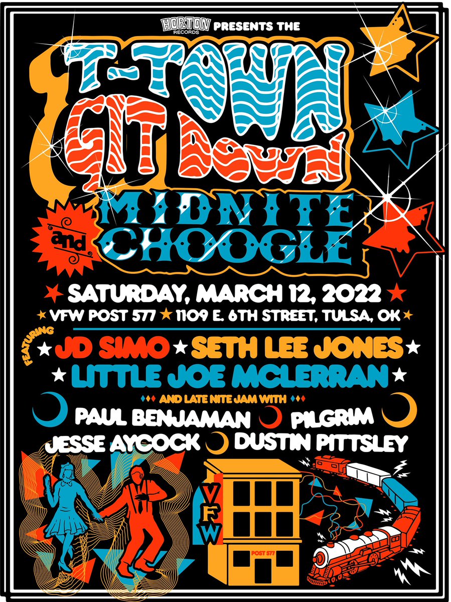 GIT DOWN!  <a href="/JDSimomusic/">JD Simo</a> <a href="/Sethleejones/">Seth Lee Jones</a> Little Joe McLerran, <a href="/PBenjamanBand/">Paul Benjaman</a> <a href="/JesseAycock/">Jesse Aycock</a> <a href="/dustin_pittsley/">Dustin Pittsley</a> • free BBQ w/ admission.  Reserve a table or get tix in advance and save $. Alright!  eventbrite.com/e/t-town-git-d…