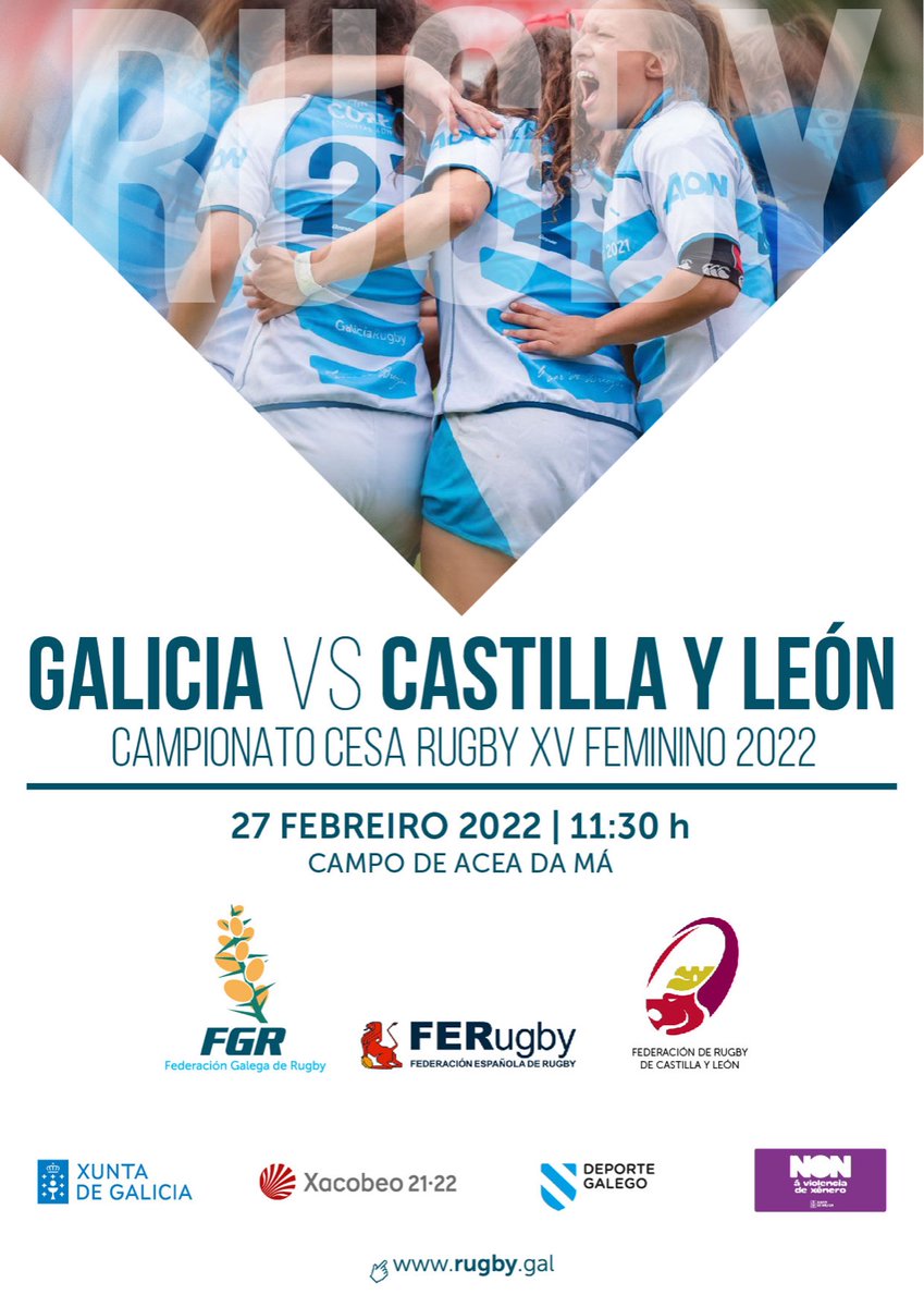 RugbyGalicia's tweet photo. 🏆 #CESA #feminino
📊#Play_Out
📅 Domingo 27
⏰ 11h30
🏟 Acea Da Ma
📍 (A Coruña)
🏉 @RugbyGalicia 🆚 @FRCyL
📺https://t.co/qC6mdrBhYj
#RugbyGalego #GaliciaCalidade https://t.co/J9dqbos5KH