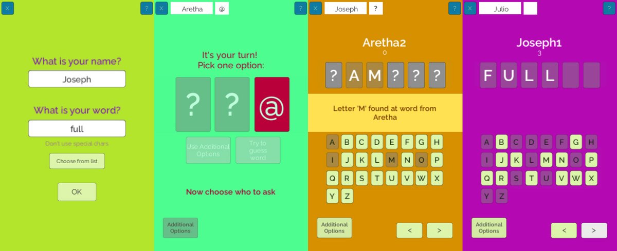 FlowSoft1's tweet image. Guess Word is a game whose objective is to guess the opponent&apos;s words. The last player whose word was not been discoverd wins the game! 
itstimetoflow.itch.io/guess-word
#webgame #android #itchio