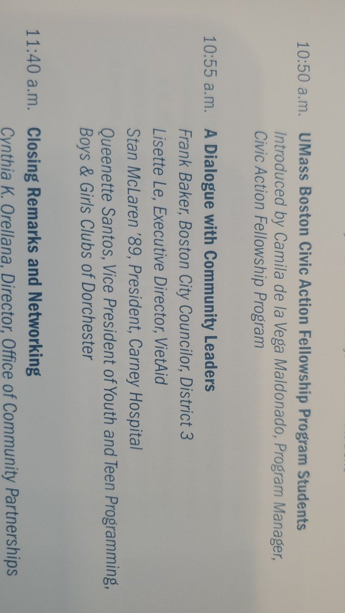"We can't deny the reality of gentrification...not everyone is faring well. We need to be real about and face up to it." Learning so much <a href="/UMassBoston/">UMass Boston</a> from community leaders about the role UMass plays and needs to play in partnership with our neighborhood.Thank you, @CynthiaKO82!