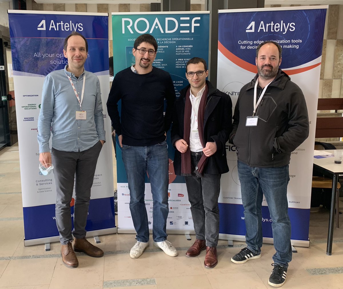 Michaël Gabay (@micgabay) on Twitter photo Heureux de vous retrouver à la #ROADEF2022 ! Ici avec <a href="/Alexandre_Marie/">Alexandre Marié</a>, Florian et <a href="/gverger2/">Guillaume Verger</a> Heureux de vous retrouver à la #ROADEF2022 ! Ici avec <a href="/Alexandre_Marie/">Alexandre Marié</a>, Florian et <a href="/gverger2/">Guillaume Verger</a>