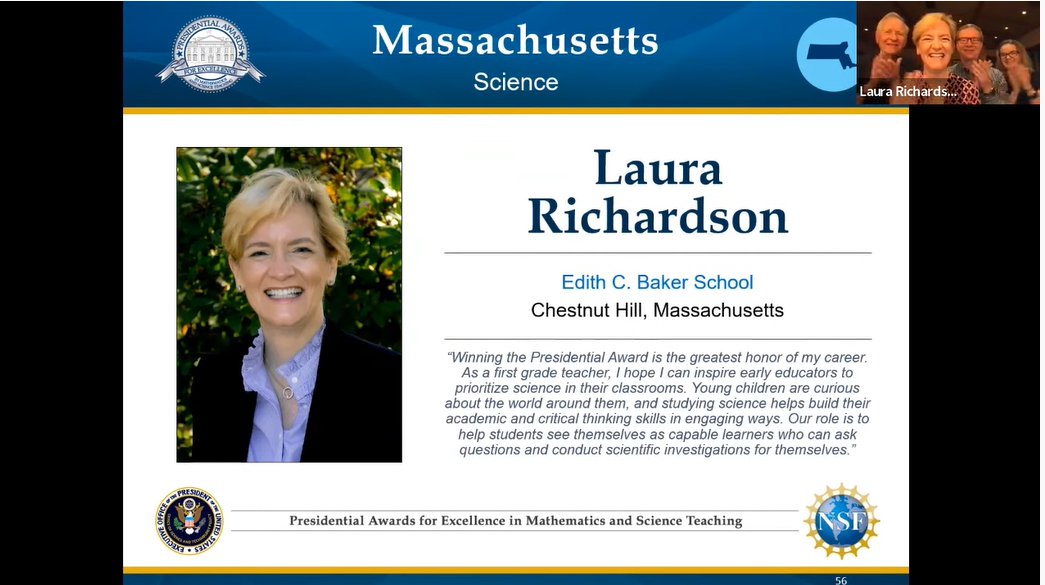 Congratulations Laura! <a href="/BostonLaura32/">Laura Richardson</a> #PAEMST as a MA Awardee!  We are so proud of the work you continue to do in the classroom! <a href="/MASchoolsK12/">Massachusetts K-12</a>