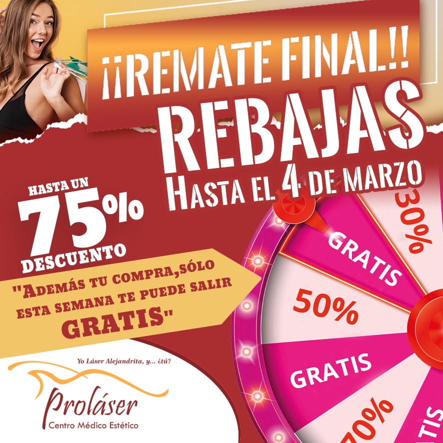 ProlaserCentro's tweet photo. REMATE FINAL REBAJAS!Aun estas a tiempo.
Y tu COMPRA te puede salir GRATIS con ruleta. SOLO HASTA EL VIERNES 4
https://t.co/chyUHvRYpT
WhatsApp: 635472981 https://t.co/LjeZyOoVDy