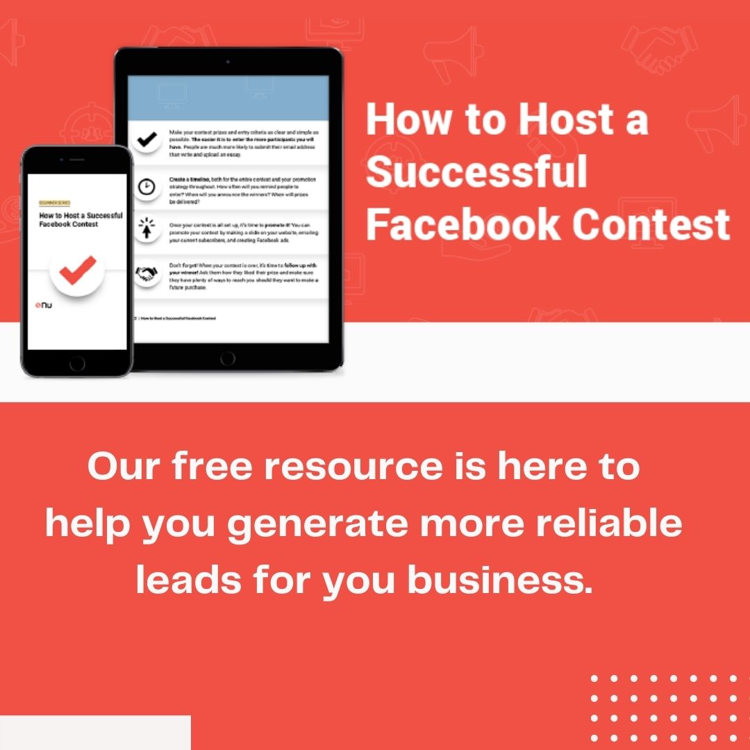 nu_agency's tweet photo. Ready to generate more reliable leads? Why not host a Facebook contest! Our free guide is here to break down everything you need to know. 

#socialmedia #Facebook #facebookcontest #freeresource

https://t.co/J2Dgglnuyq https://t.co/vqIVDqgeZn