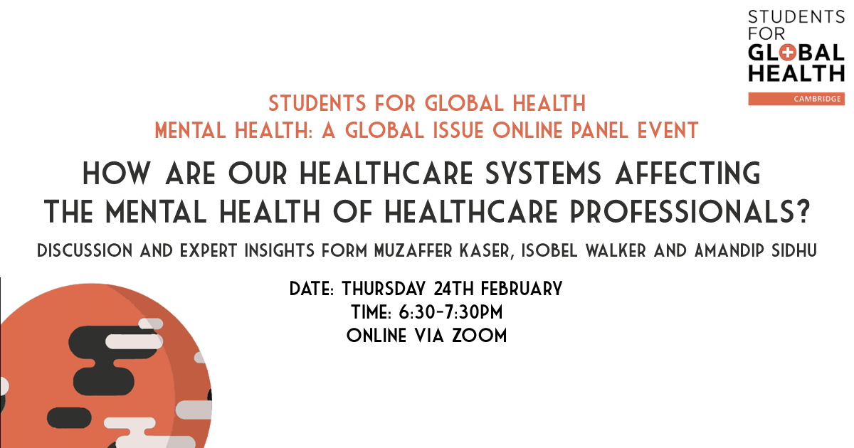 SfGHCambridge's tweet photo. Free this evening? β¨
Come along to our online panel discussion exploring how healthcare systems are affecting the mental health of healthcare professionals! π§ π
The Zoom link can be found in event bio πππ https://t.co/Twna4XoBmA
#globalhealthlocalissue @WeAreSfGH https://t.co/XessxH78Uo