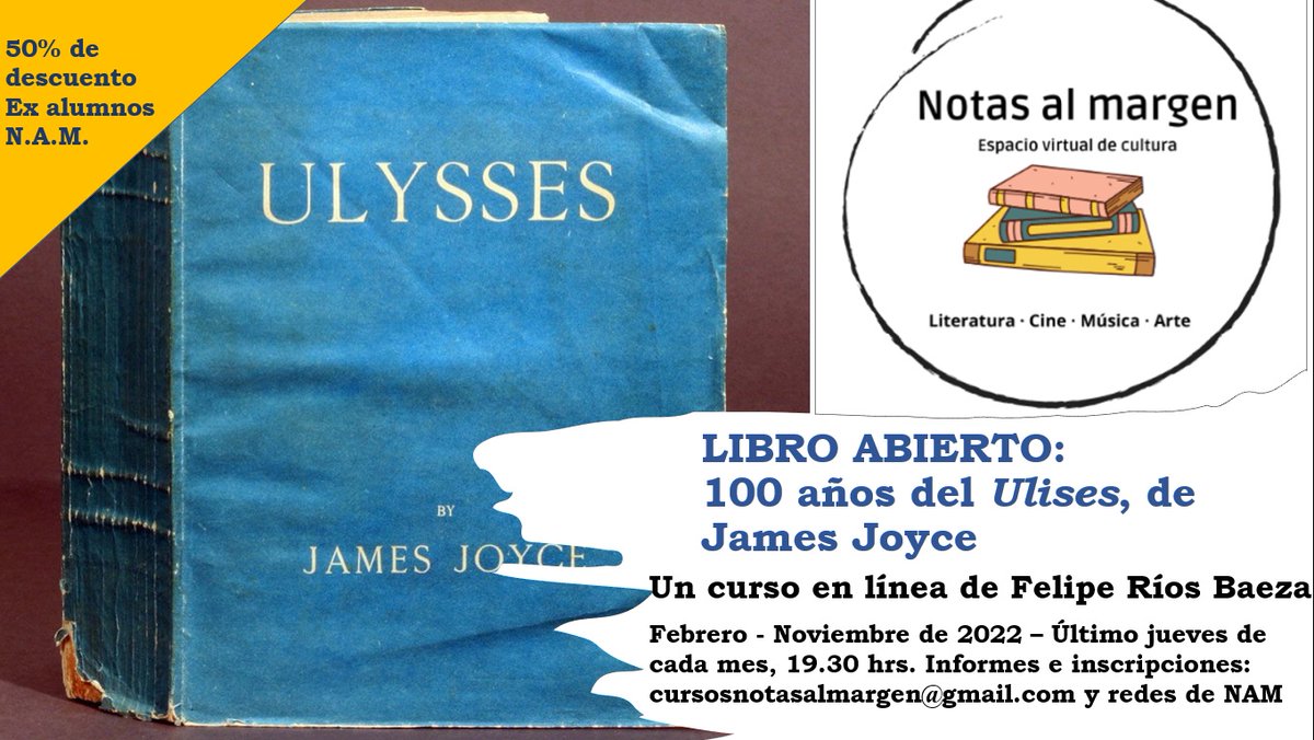 ¡Llegó el día! Hoy  empezamos el taller más ambicioso en Notas al Margen: 'Libro Abierto 100 años del Ulises, de James Joyce'
Jaimito está feliz, y nosotros más
#jamesjoyce #100añosulises #ulises #ulisesjamesjoyce #cursosnotasalmargen #espacionotasalmargen