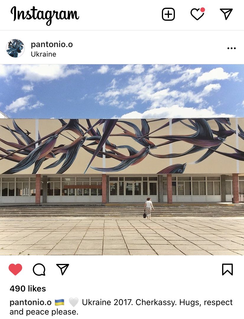 Pantonio mural in Ukraine.  He has a massive mural in #StPete at the @ImagineMuseum