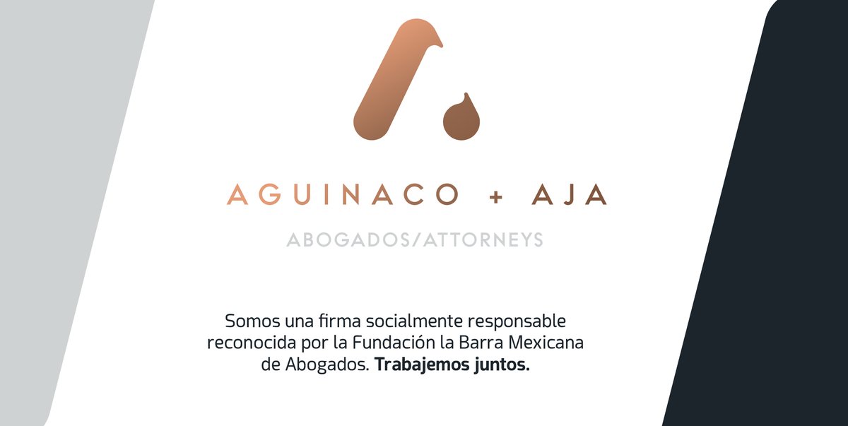 Aguinaco + Aja es una firma de abogados socialmente responsable, reconocida por la Fundación Barra Mexicana.  Trabajemos juntos, conócenos.