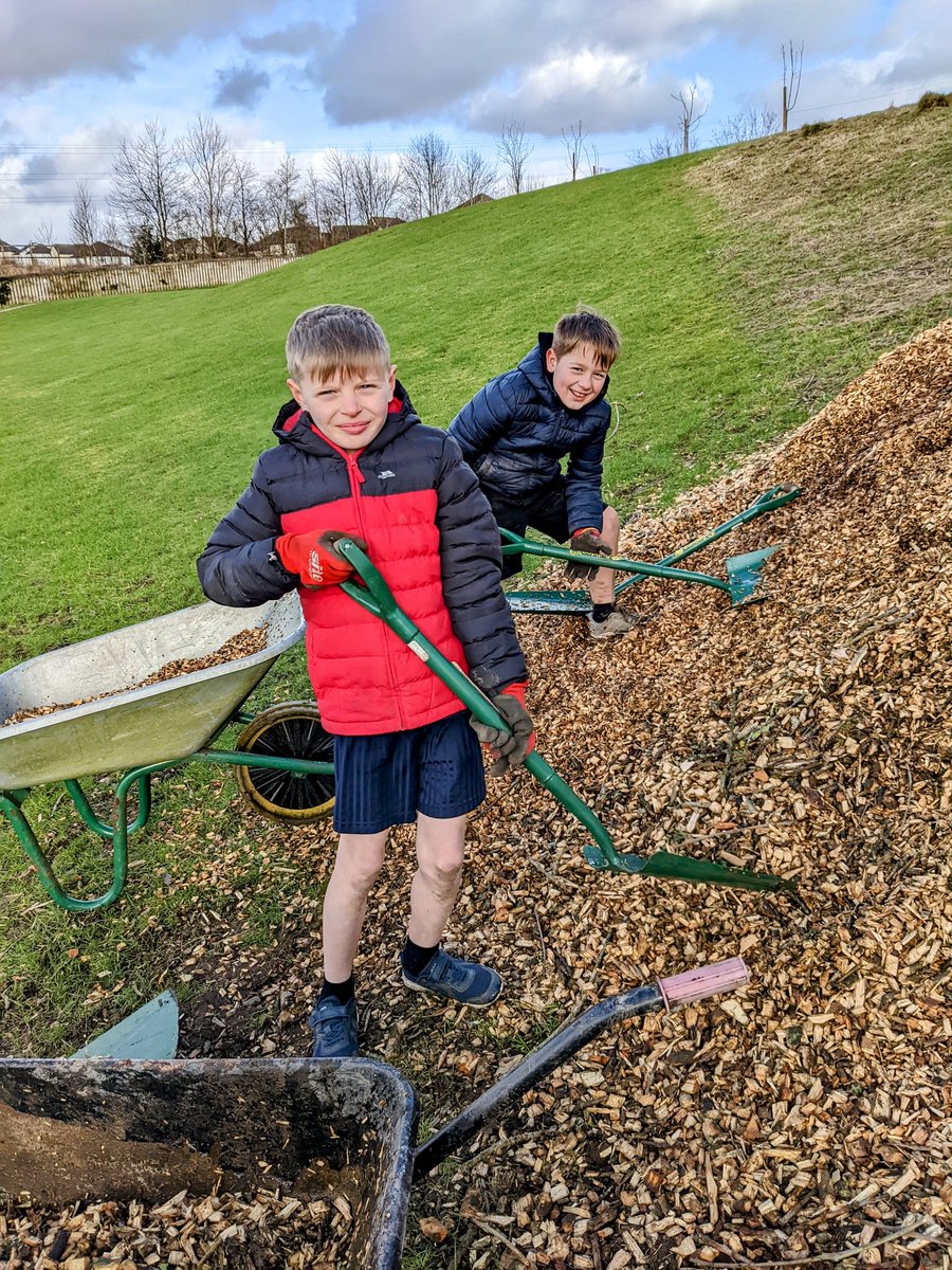 Sadly we lost several trees in #StormEunice
We are leaving the majority on the ground as 'dead wood' but chipped the brash to use as mulch on our #Nature trail paths. The lads worked so hard moving it today extending the trail through our #hedgehog village! 🦔 @cumbriawildlife