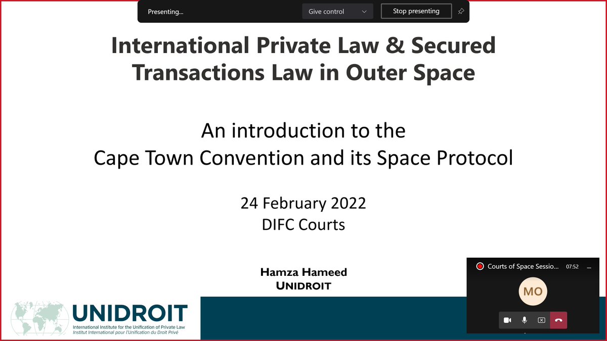 HamzaHameed007's tweet image. Earlier today, I had the honour to deliver a training session to the Honourable Justices of @DIFCCourts
 on International Private Law &amp;amp; Secured Transactions in Outer Space, which included an Introduction to the #SpaceProtocol of the #CapeTownConvention.