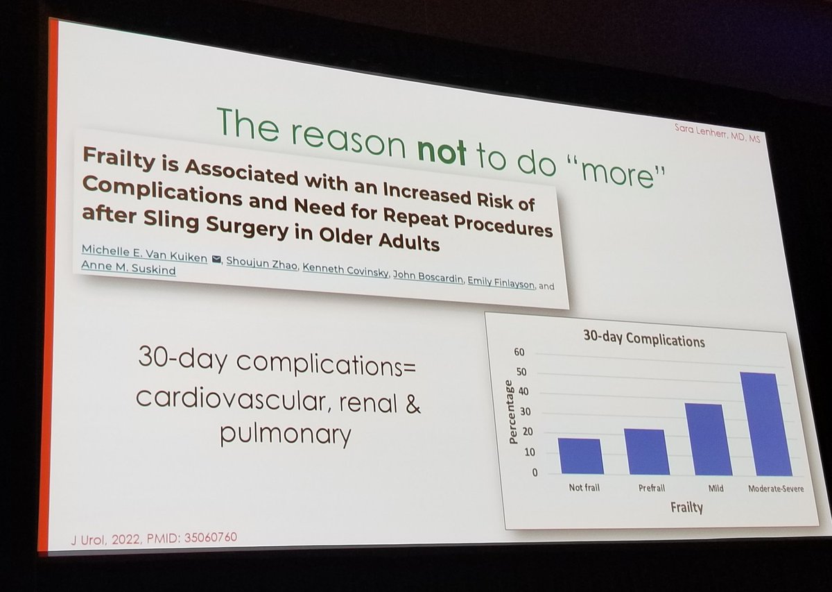 NityaAbraham's tweet photo. @SaraLenherr on "less is more" in the frail elderly woman with #urinaryincontinence at #SUFU22 #notbenign https://t.co/tQrzY74jH5