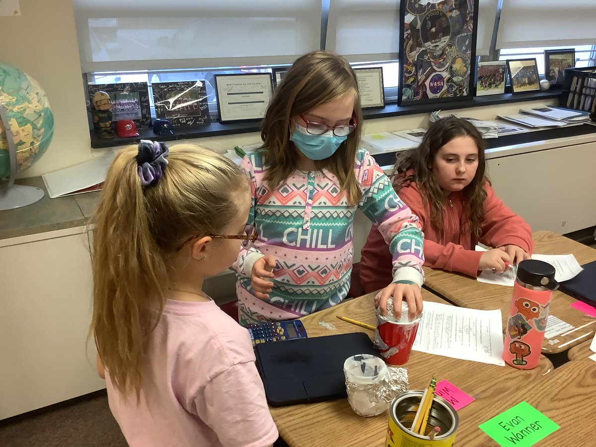 LEIBSTEM's tweet photo. Congrats to our Block 1 STEM insulated cup design cup challenge winner.  By using rice, hand warmers, styrofoam and foil, her design was 89% efficient in keeping water warm.  Great discussion had about what did and didn’t work. @dasdleib @LIU12_STEM #STEMinPA https://t.co/zW28nnpapY