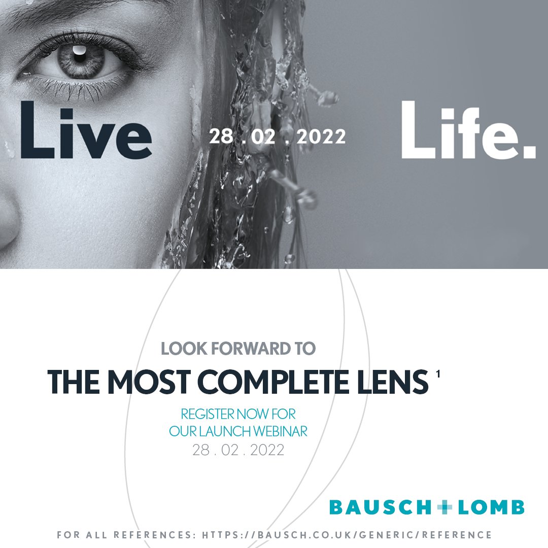 Join us for the launch of Bausch + Lomb ULTRA® ONE DAY – The Most Complete¹ silicone hydrogel daily contact lens. The virtual event on 28/2 at 6pm GMT includes a Q+A panel with experts and insights into how our innovative lens can help your patients see better to live better.