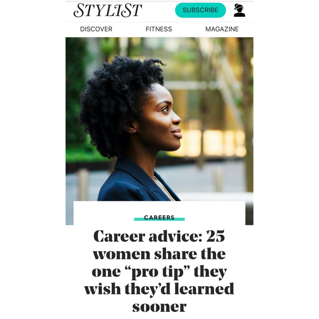 Along with 25 incredible and inspirational women, I recently had the pleasure of being interviewed by <a href="/StylistMagazine/">Stylist Magazine</a> regarding career advice. 

You can read the full article with lot of inspirational tips here 👇🏽

stylist.co.uk/life/careers/c…

Thanks Stylist Magazine ♥️
