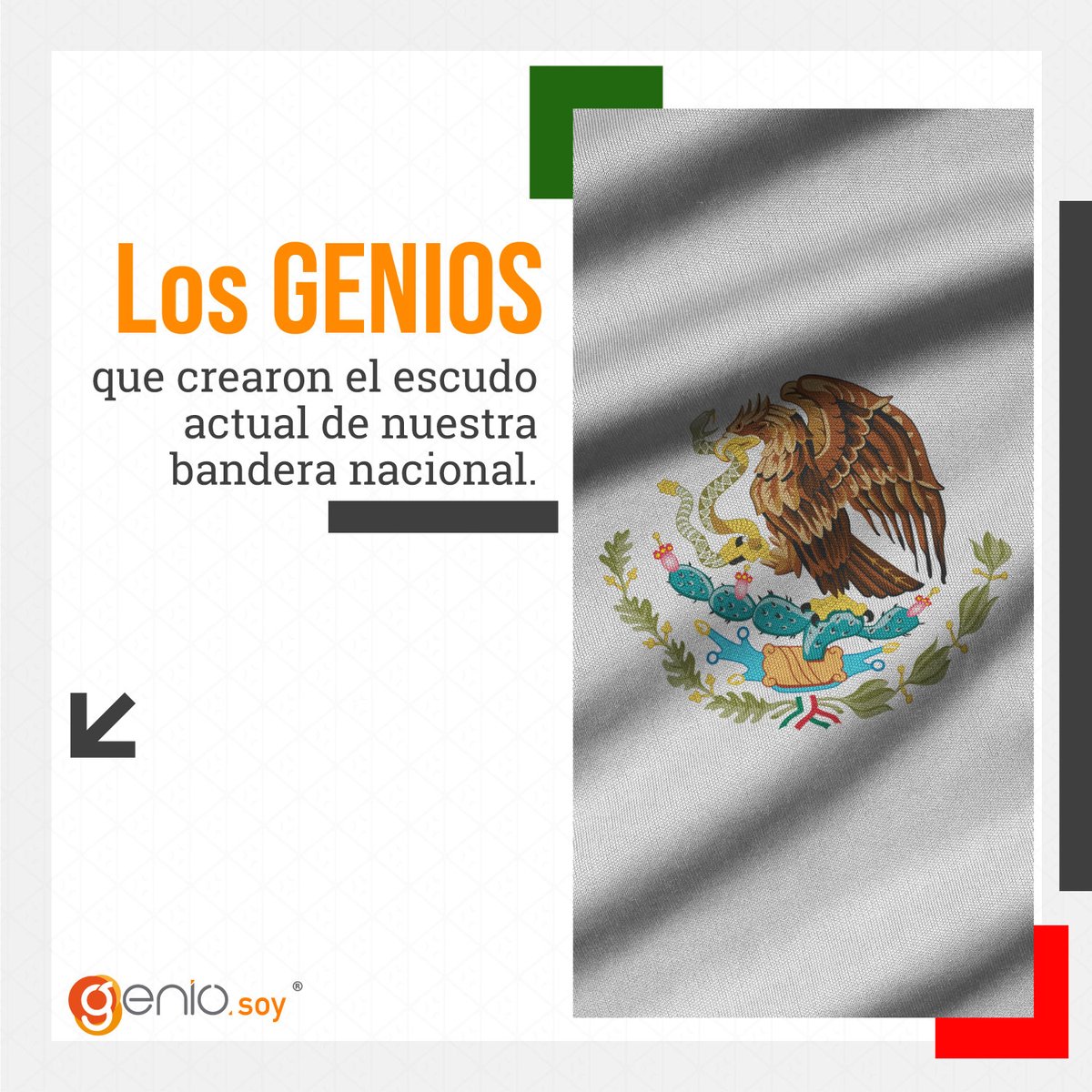 GenioSoy_'s tweet photo. Celebremos #DíadelaBanderadeMéxico, recordando a los #GENIOS y creadores de uno de los escudos más #chidos del mundo. 🇲🇽
#MiMéxicoMágico #MéxicoChingón https://t.co/5Gv0hF8Fab