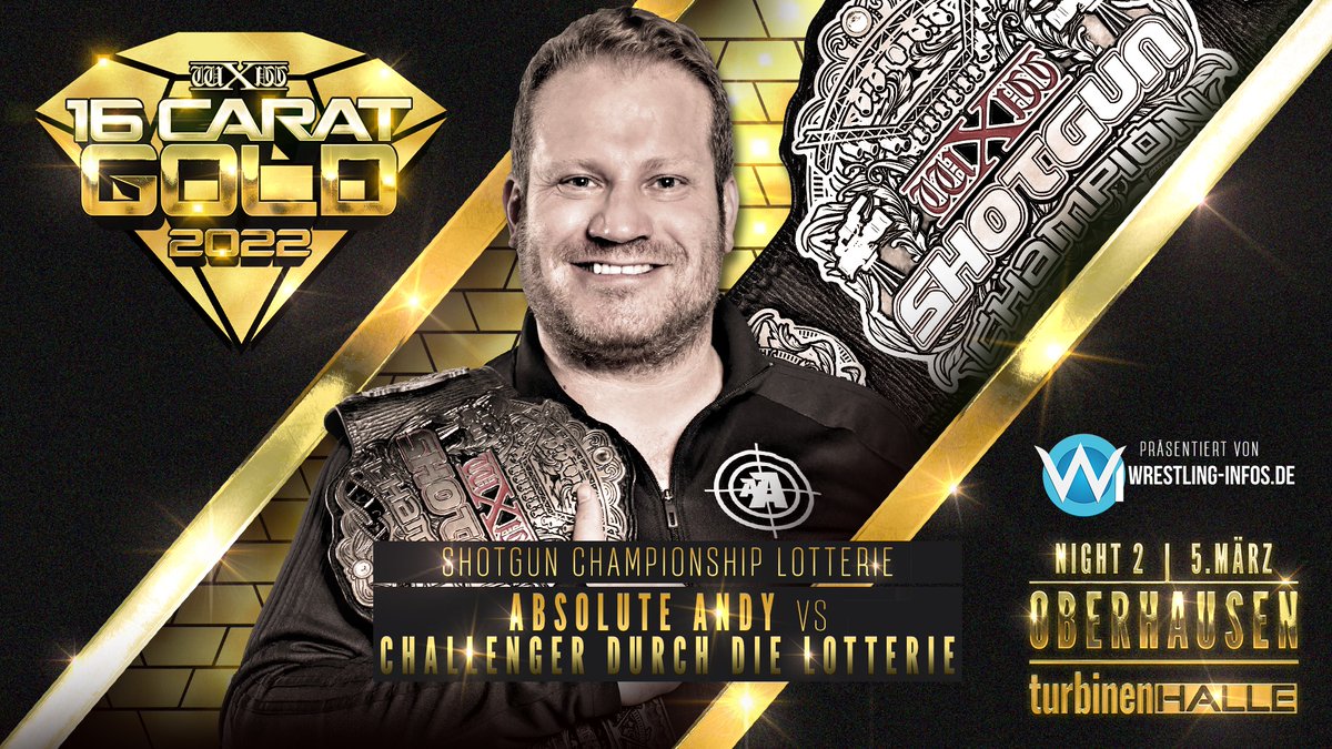 wXwGermany's tweet photo. Championship Samstag bei #wXw16Carat Gold Night 2 - präsentiert von @Wrestling_Infos.

Shotgun Lotterie für @AbsoluteAndyGER

Women`s Championship:
@Iva_Kolasky vs. @AvaEverett_

Rott &amp; Flott #1 Contender Tag Team Invitational Gauntlet

Tickets: https://t.co/1JWeLOnbFq https://t.co/URidAN05gC