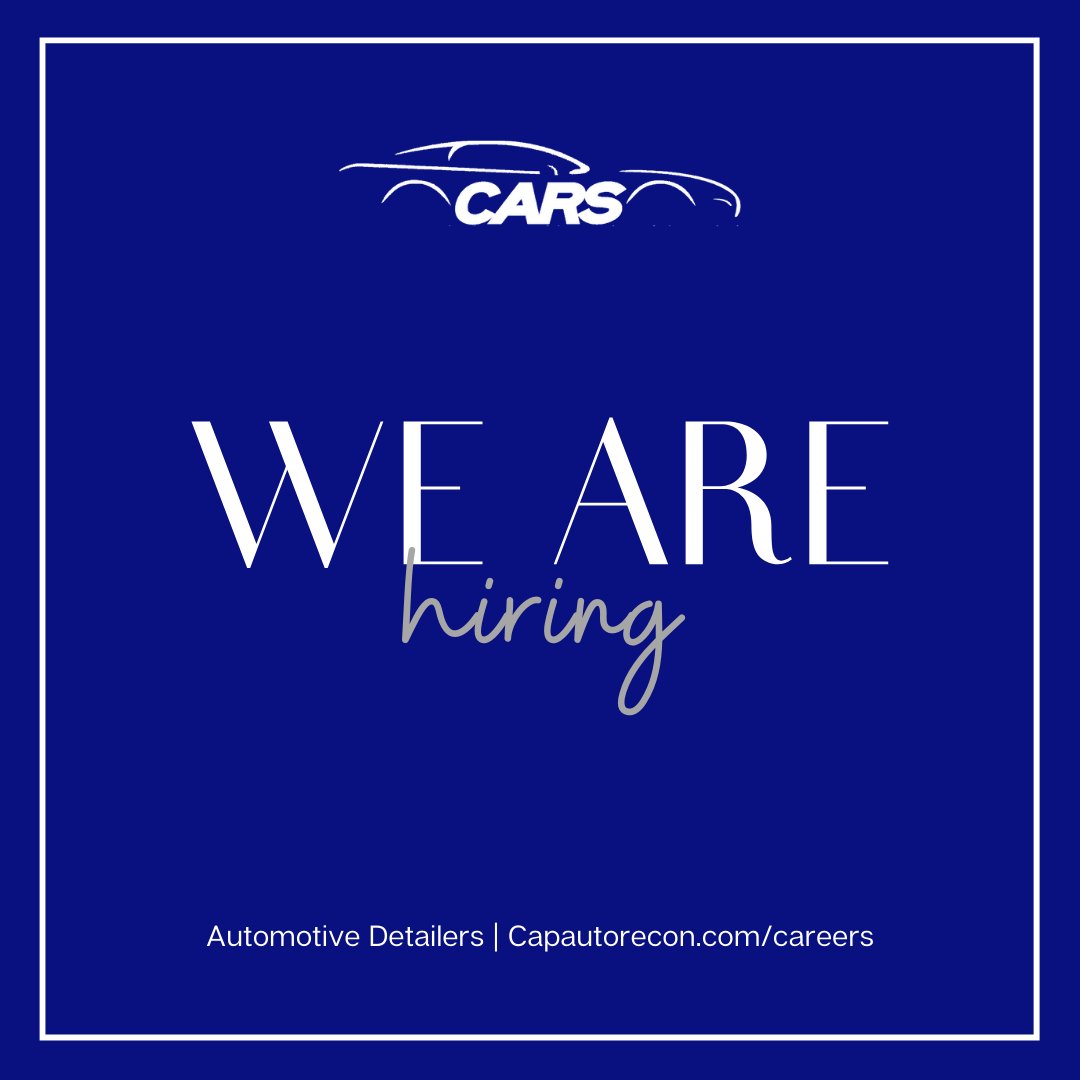 We are hiring! Jump-start your career today by visiting us at capautorecon.com/careers.

#CARSRecon #CareersHappenHere
#EveryDetailMatters