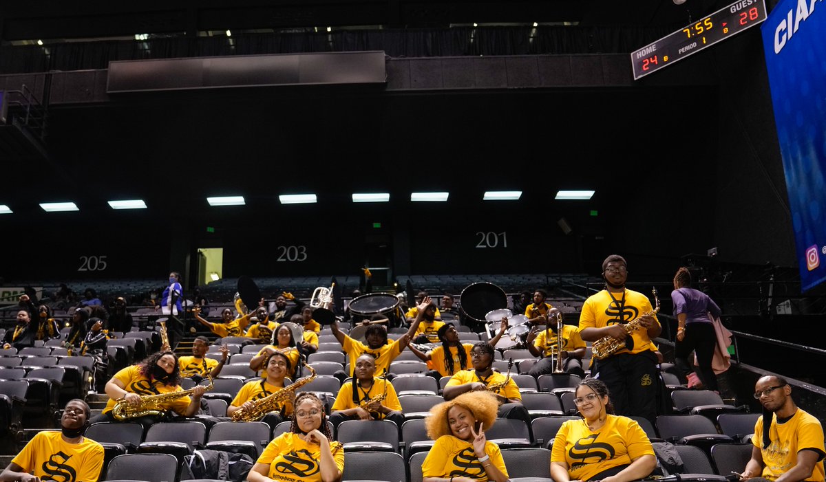 BowieState's tweet photo. Black, gold + BOLD look good in the stands! ๐๐ค #CIAATourney #HeyGGs https://t.co/w9c9MTgbt9