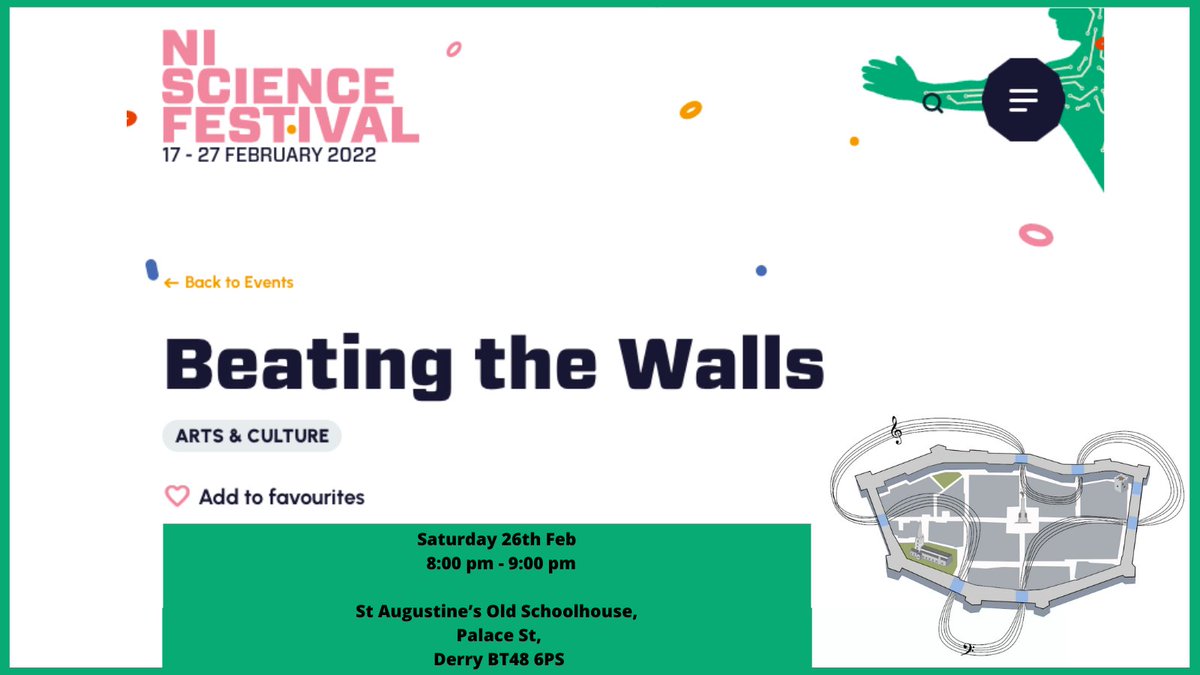 NoLightsProject's tweet image. Come along tomorrow at 8pm to St Augustine’s Old Schoolhouse for a brand new piece by Rob Casey for musicians, sine tones, and an animated map. All performed by Ulster University students.

Part of @niscifest and @dcsdcouncil's Illuminate festival.