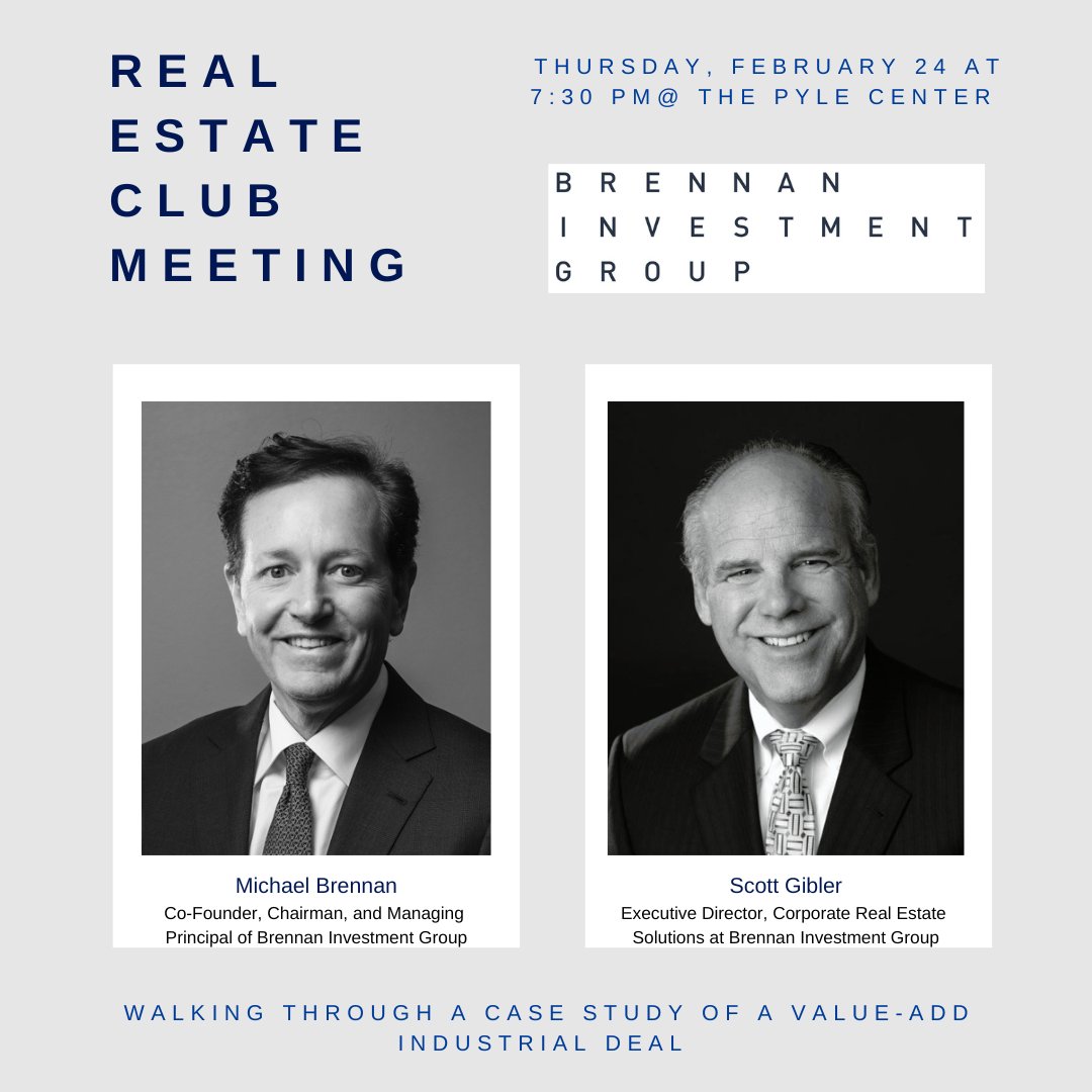 Reminder: Real Estate Club meets tonight featuring @BrennanLLC! #UWRealEstate