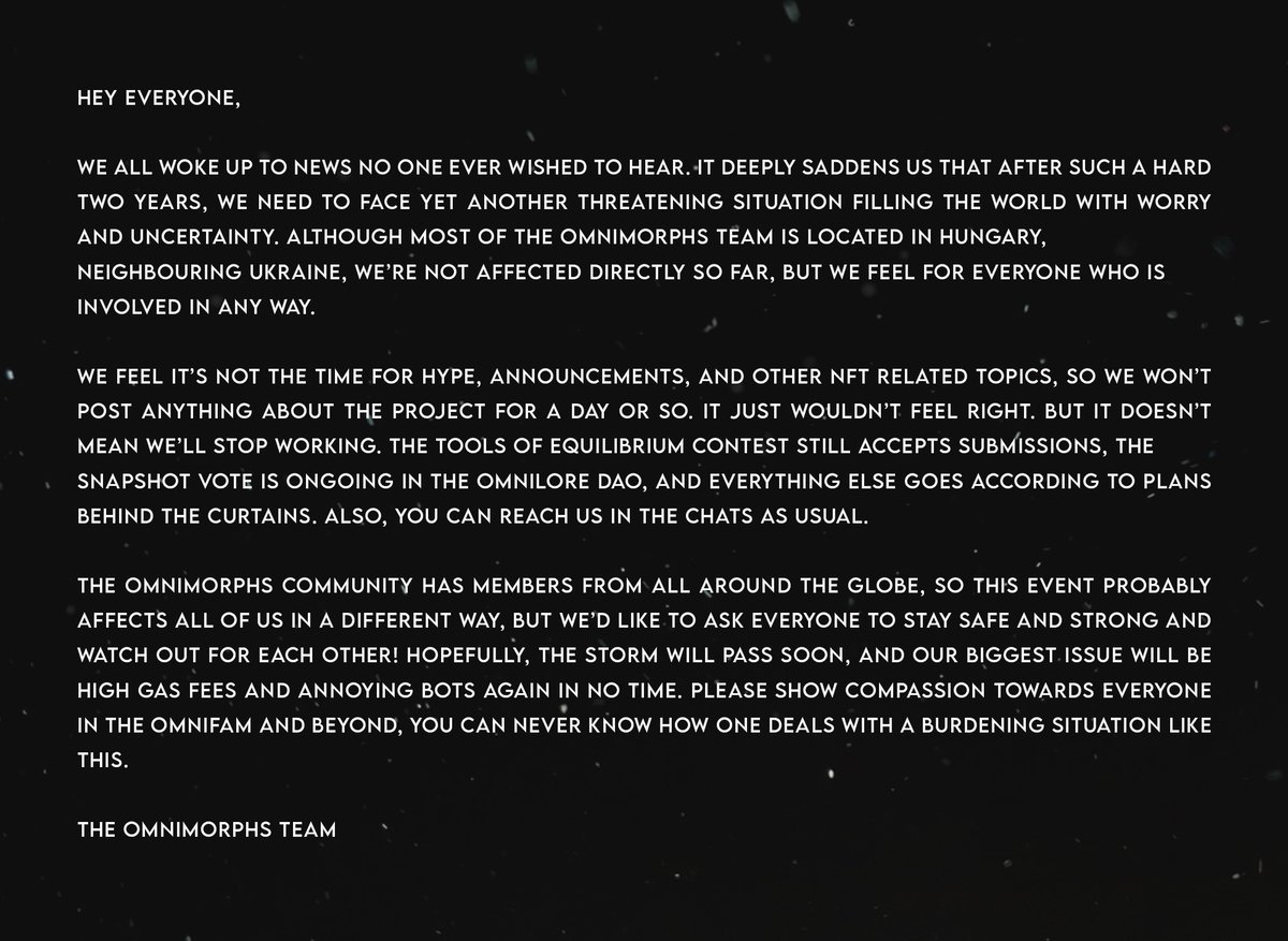 omnimorphs's tweet photo. In the light of recent events, it wouldn’t feel right to keep posting undisturbed about our every day #Omnimorphs events. 

Stay safe and strong everyone! 💙 https://t.co/SixVlIWBgs
