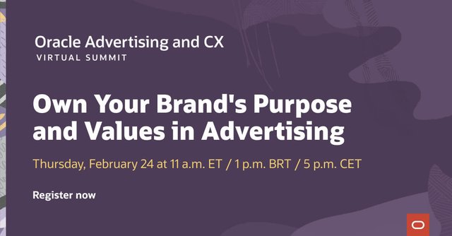 adeveer's tweet image. .@OracleDataCloud&apos;s #OracleCXSummit is now LIVE! Tune in to learn how you can enhance your customers&apos; experience by delivering #ads that display your brand&apos;s purpose and value. bit.ly/3Hjhv7c