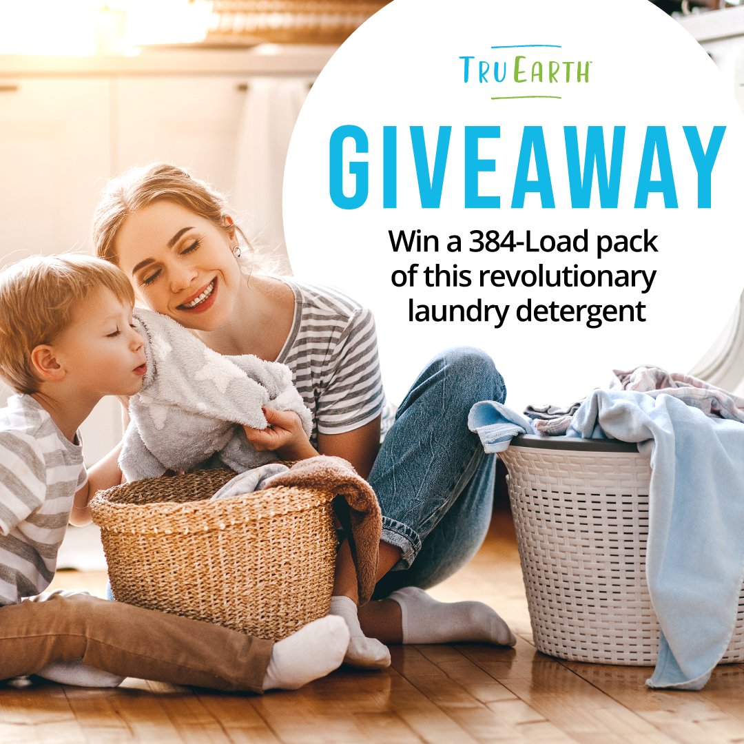 ⭐️🌱GIVEAWAY ALERT! 🌱⭐️ Win a year-supply of Tru Earth Eco-Strips Laundry Detergent!

TO ENTER: ⁣
1️⃣ Retweet this tweet and follow <a href="/TruEarthLaundry/">Tru Earth</a>⁣

2️⃣ For an EXTRA entry - click the link on our profile! 

😉💚💙